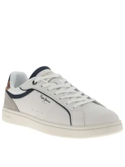 Tennis Clay Class M en cuir blanches à talon plat avec des lacets