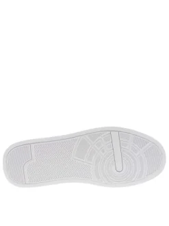 Tennis en cuir blanches avec semelle à talon plat et contrefort contrasté