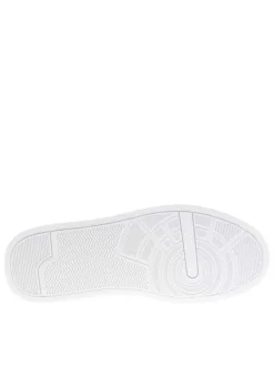Tennis en cuir blanches avec semelle à talon plat et contrefort contrasté