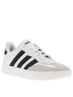 Tennis en cuir blanches avec semelle à talon plat et fermeture à lacets