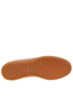 Tennis en cuir blanches et grises claires à minis trous avec une semelle plate