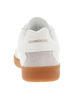 Tennis en cuir blanches et grises claires à minis trous avec une semelle plate