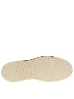 Tennis en cuir bleu marine avec une fermeture zippée et des lacets