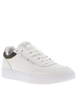 Tennis en cuir écrues plates et à lacets plats blancs avec trous d'aération