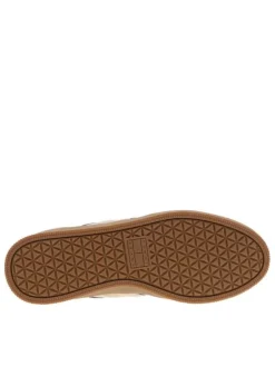 Tennis en cuir sable à talon plat avec des lacets et un revêtement doux