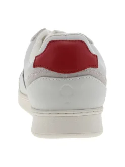 Tennis Hazel en cuir bleu marine à talon plat avec des lacets plats blancs