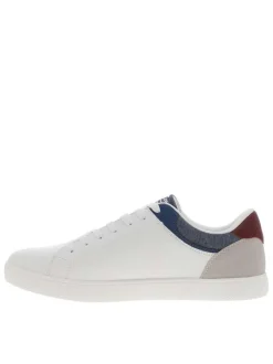 Tennis Jordan blanches à talon plat avec des lacets et logo embossé