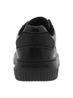 Tennis Malmo en cuir noires avec semelle à talon plat et à lacets