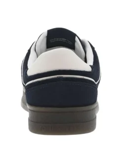 Tennis marine plate, à lacets plat avec surpiqûres ton sur ton