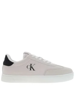 Tennis Rome en cuir nubuck beiges avec logos de la marque embossés
