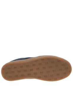 Tennis Rome en cuir nubuck bleu marine avec logos de la marque embossés