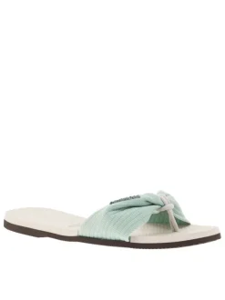 Tongs antidérapantes à entre-doigts liant la sangle beige à lurex du coup-de-pied