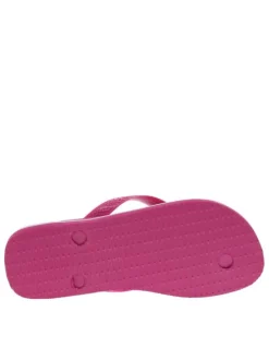 Tongs entre-doigts fucshias, à détails brésiliens et semelle antidérapante
