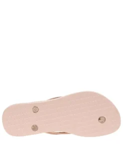 Tongs Slim roses avec nom de la marque en relief sur le cou-de-pied