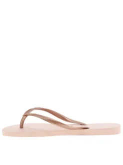 Tongs Slim roses avec nom de la marque en relief sur le cou-de-pied