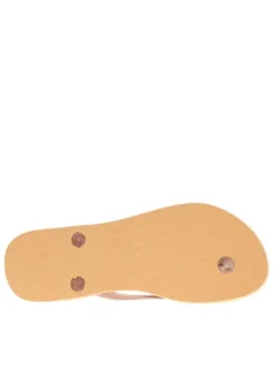Tongs Slim Tropical saumon avec logo métallique et un imprimé floral