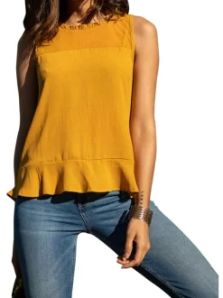 Top femme jaune