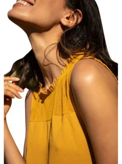 Top femme jaune