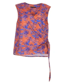 Top à imprimé floral pour femme multicolore coupe évasée NECTAR