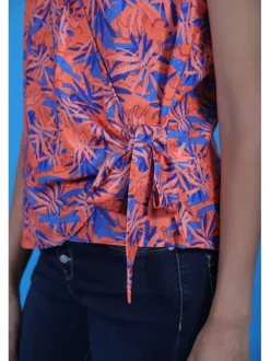 Top à imprimé floral pour femme multicolore coupe évasée NECTAR