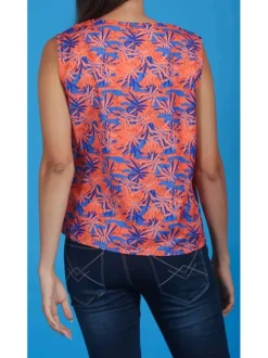 Top à imprimé floral pour femme multicolore coupe évasée NECTAR