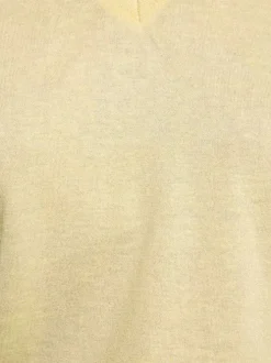 Top jaune uni chic pourvu d'une coupe droite et d'un col en V
