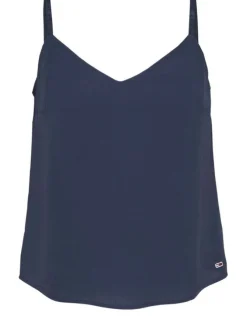 Top marine pour femme uni coupe droite