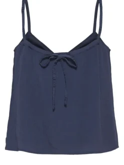 Top marine pour femme uni coupe droite