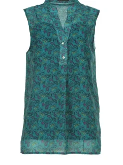 Top à motifs éthniques pour femme vert coupe évasée JONY