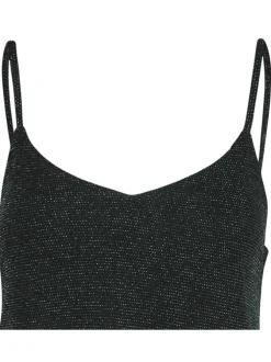 Top noir avec une coupe regular fit un col v et des bretelles