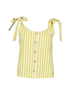 Top à rayures pour femme jaune coupe droite DAHLIA