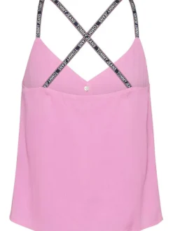 Top rose pour femme uni coupe droite