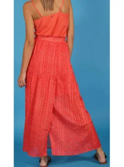 Top uni pour femme corail coupe évasée SANOA