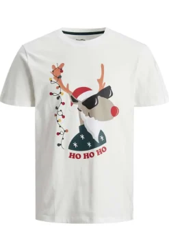 T-shirt blanc en coton uni coupe droite col rond