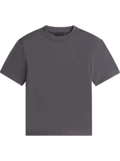 T-shirt en coton anthracite pourvu d'imprimés de la marque dans le dos