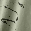 T-shirt en coton biologique kaki à imprimé all-over, droit à manches courtes