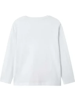 T-shirt en coton biologique bloanc imprimé One Piece avec un col rond