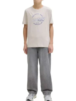T-shirt en coton biologique beige orné d'un imprimé de la marque