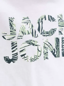 T-shirt en coton biologique blanc orné d'un imprimé de la marque