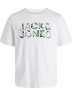 T-shirt en coton biologique blanc orné d'un imprimé de la marque