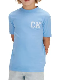 T-shirt en coton biologique lavande uni avec une coupe droite et un col rond