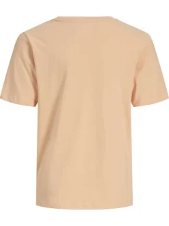 T-shirt en coton biologique pêche orné d'un imprimé de la marque