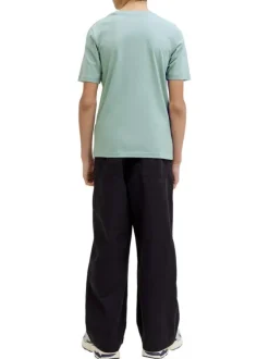T-shirt en coton biologique bleu orné d'un imprimé de la marque