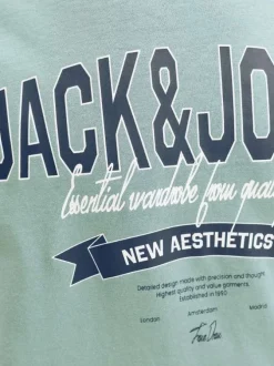 T-shirt en coton biologique bleu orné d'un imprimé de la marque