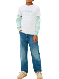 T-shirt en coton blanc à coupe droite pourvu d'un imprimé de la marque