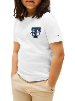 T-shirt en coton blanc avec un col rond et des manches courtes