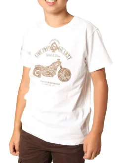 T-shirt en coton blanc imprimé avec un col rond et des manches courtes