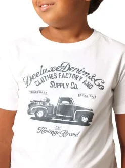 T-shirt en coton blanc imprimé avec un col rond et des manches courtes