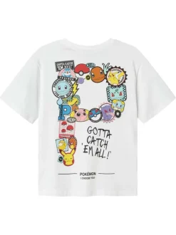 T-shirt en coton blanc imprimé avec un col rond et une coupe droite