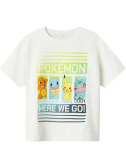 T-shirt en coton blanc imprimé personnages de fiction à l'avant avec un col rond